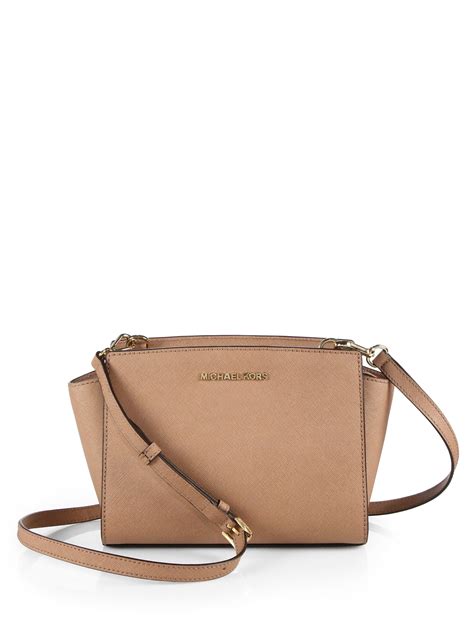 michael kors selma messenger medium dark khaki|Selma Medium Saffiano Leather Messenger Bag .